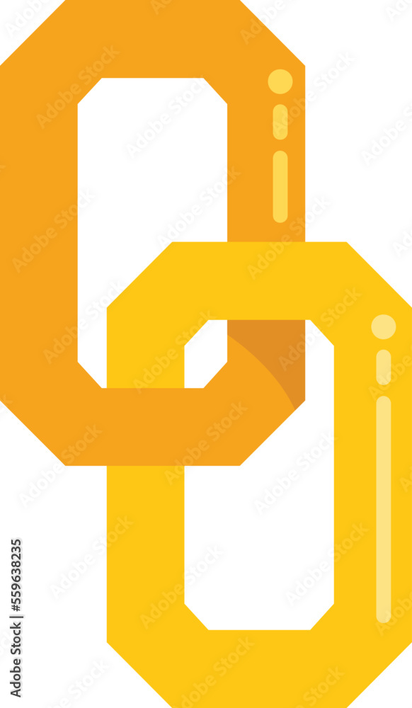 Poster chain link icon flat vector. computer button. internet network isolated