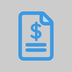 Payment file icon in blue style, use for website mobile app presentation