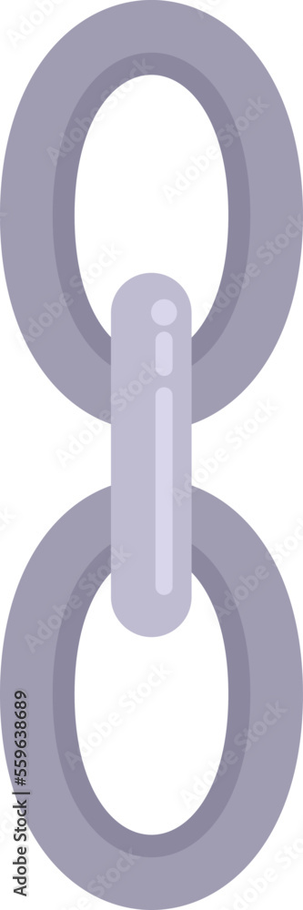 Poster metal chain icon flat vector. web link. internet network isolated