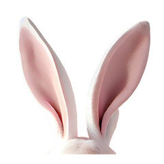 Lamas personalizadas con tu foto White rabbit ears transparent cut-out background. Easter day. 3d rendering illustration.