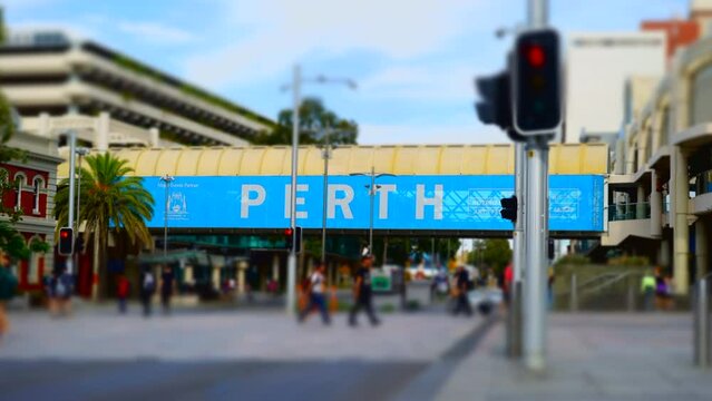 Perth City Downtown People Traffic Crowds Daytime Timelapse 3 
by Taylor Brant Film
