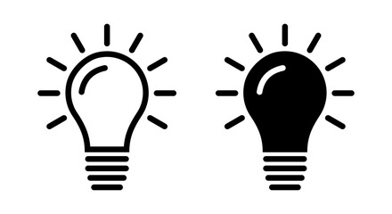 Light bulb icon isolated on white background. Flat vector illustration.