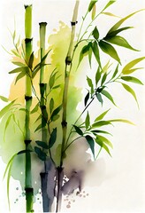 Bamboo watercolor Background, Bamboo wallpaper