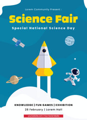 Vector flat of science fair background suitable for, brochure, poster, backdrop and social media