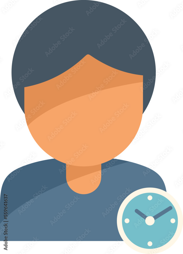 Poster flexible time icon flat vector. office work. clock hour isolated