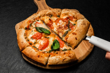 ミックスピザ　Italian delicious food mixture pizza