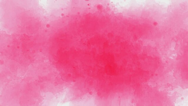 Animation of pink watercolor on white background