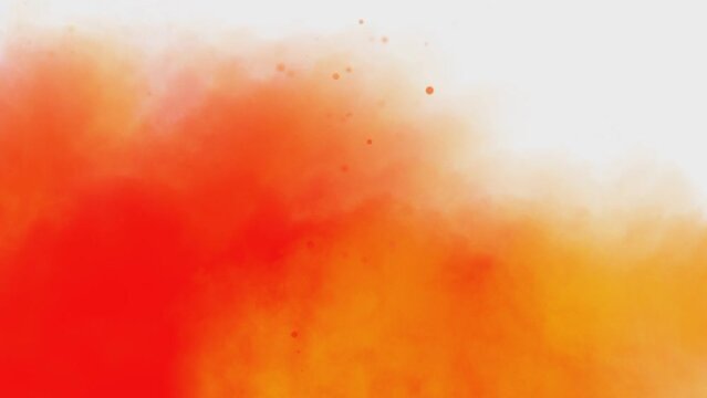 Animation Of Orange Smoke On White Background