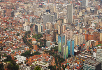 Beautiful panoramic view of Bogota, Colombia.