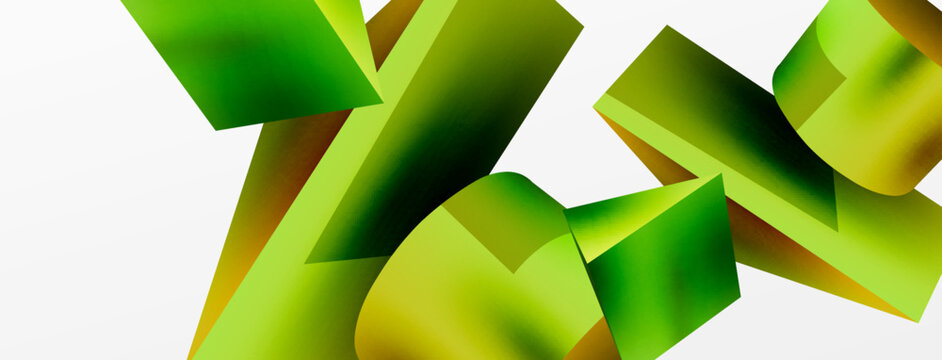 Vector 3d abstract background. Shapes 3d triangle and cylinder. Trendy techno business template for wallpaper, banner, background or landing