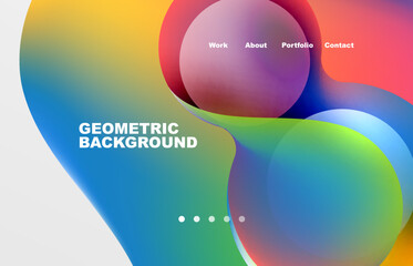 Abstract liquid background for your landing page design. Web page for website or mobile app wallpaper