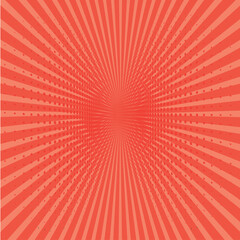 Comic red sunbeam background Retro pop art style cartoon