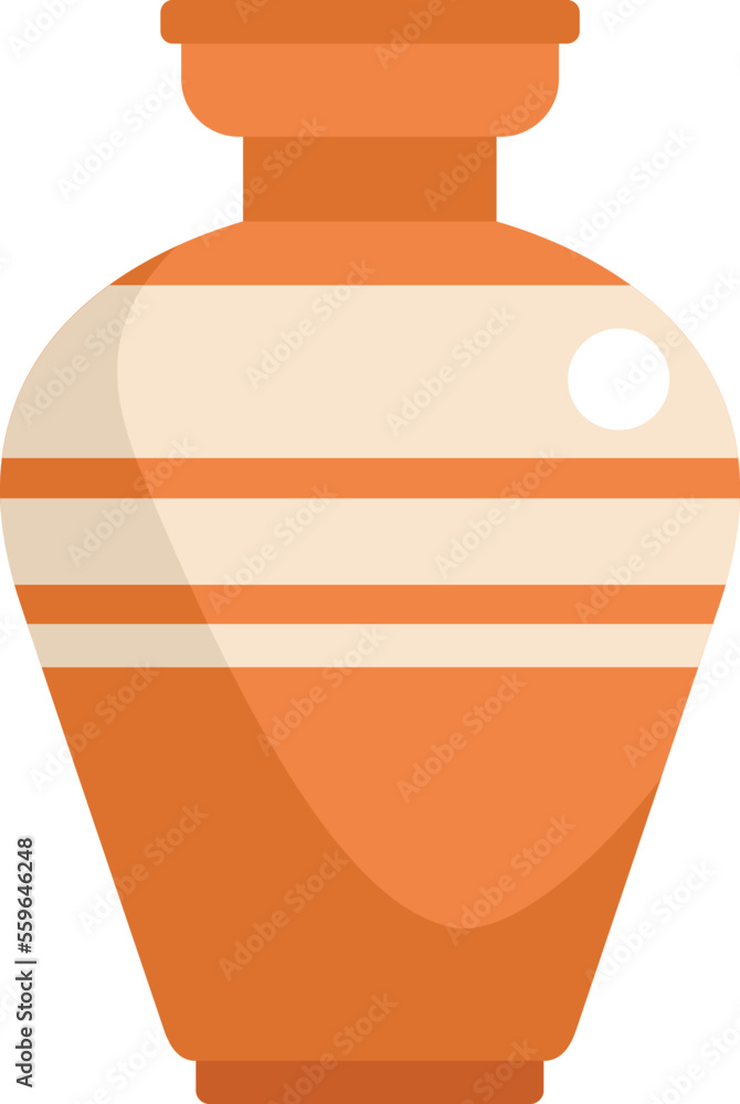 Wall mural amphora urn icon flat vector. vase pot. old pottery isolated