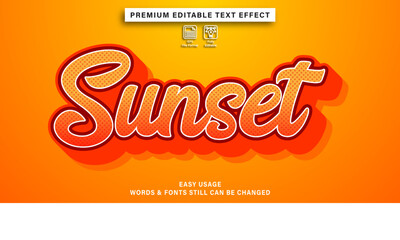 editable text effect sunset