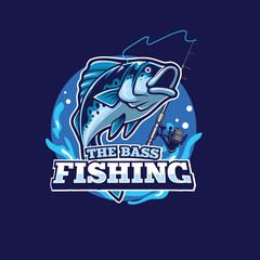 largemouth bass fish mascot logo