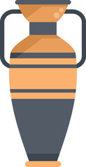 Archeology amphora icon flat vector. Vase pot. Ceramic vessel isolated