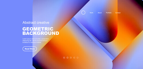 Liquid shapes with flowing gradient colors. Geometric circle round triangles. Vector illustration for wallpaper, banner, background, leaflet, catalog, cover, flyer