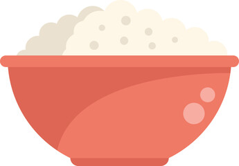Milk cream bowl icon flat vector. Food production. Cow dairy isolated