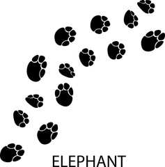 Elephant Paw print illustration on white background 