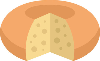 Cheese wheel icon flat vector. Factory food. Farm eating isolated