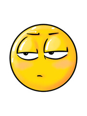 round cartoon face  and various shapes show facial expressions and emotions