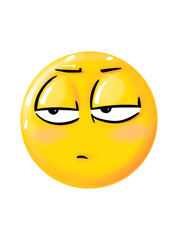 Fototapeta premium round cartoon face and various shapes show facial expressions and emotions