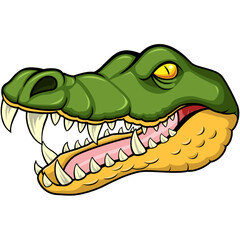 Obraz premium Cartoon angry crocodile head mascot
