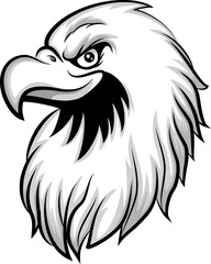 Cute eagle head cartoon mascot design