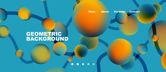 Connected dots geometric landing page background. Vector Illustration For Wallpaper, Banner, Background, Card, Book Illustration, landing page