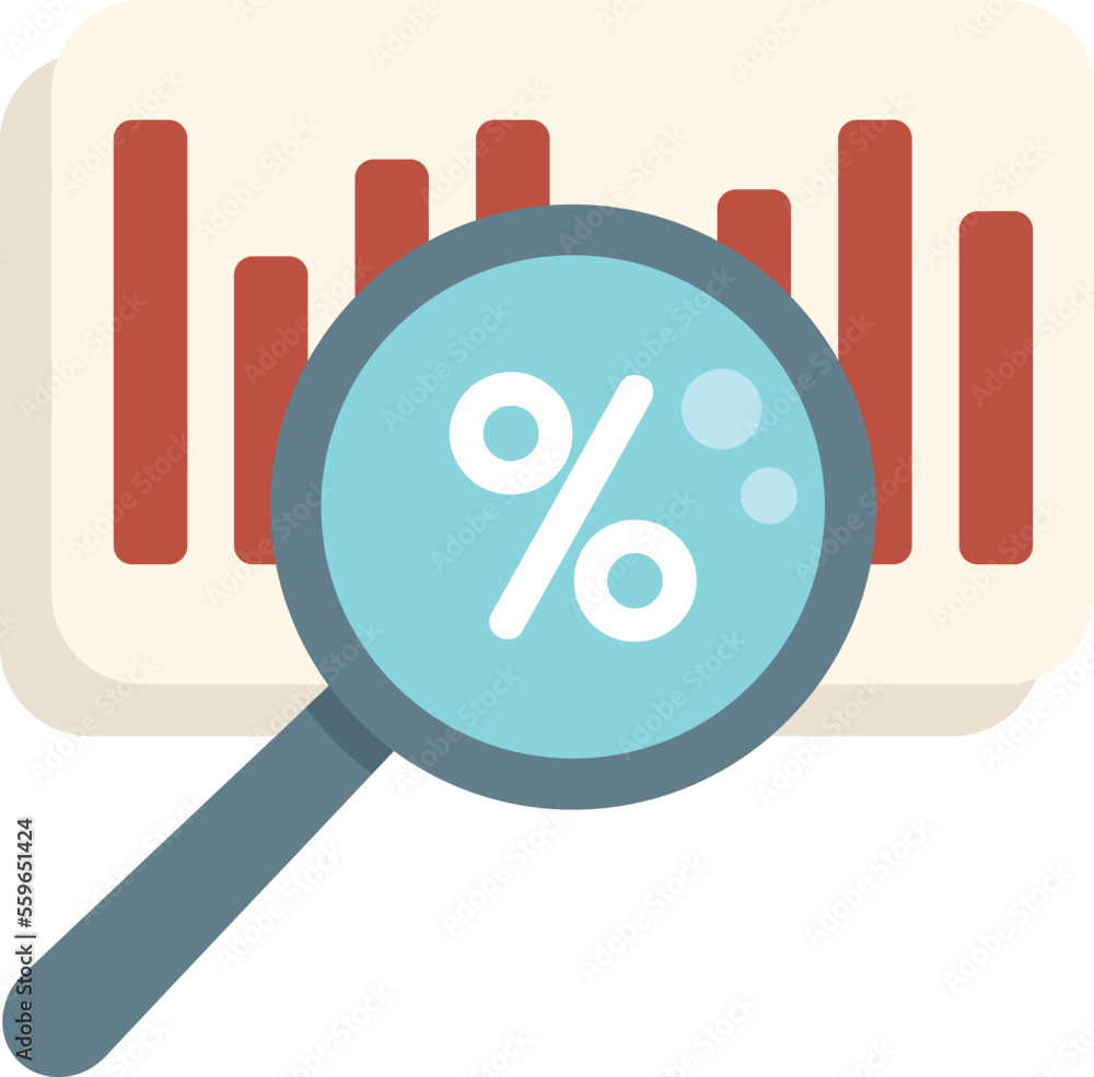 Poster percent market segmentation icon flat vector. segment target. chart share isolated