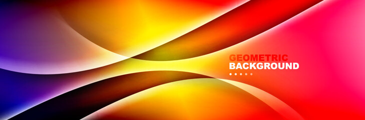 Abstract background - waves and lines composition created with lights and shadows. Technology or business digital template