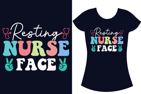 Nurse svg typography caft t shirt design. Retired nurse and school nurse.