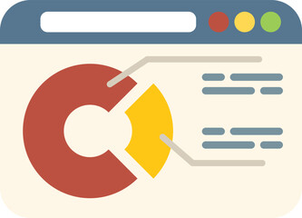 Web page icon flat vector. Market target. Share lead isolated