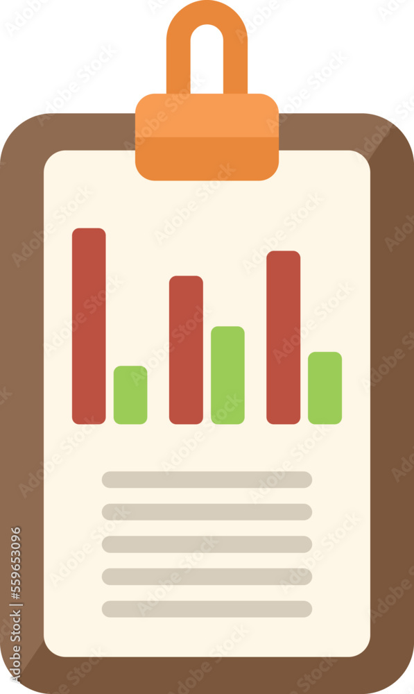 Poster business clipboard icon flat vector. market target. people chart isolated