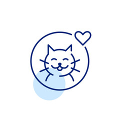 Cat avatar. Pixel perfect, editable stroke line icon
