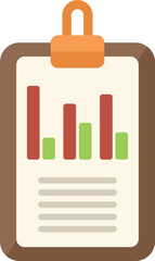 Business clipboard icon flat vector. Market target. People chart isolated