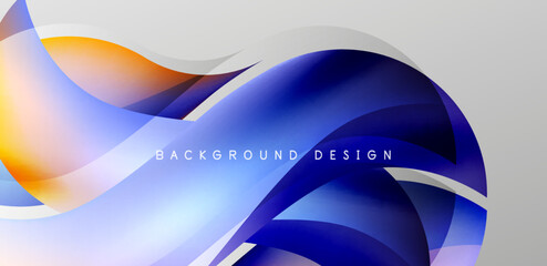 Abstract elegant flowing shapes background, fluid gradient colors. Template for covers, templates, flyers, placards, brochures, banners