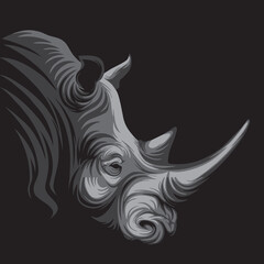 rhino head vector