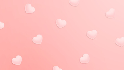Minimal hearts shape on pink background. 3D illustration.