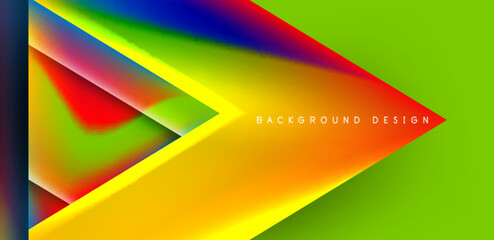 Abstract bakground with overlapping triangles and fluid gradients for covers, templates, flyers, placards, brochures, banners