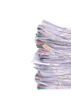 Stack Of Documents Isolated On White Background.