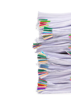 Stack Of Documents Isolated On White Background.