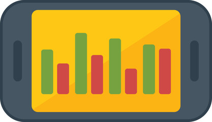 Graph chart icon flat vector. Business people. Seo digital isolated