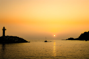 an early-morning vessel