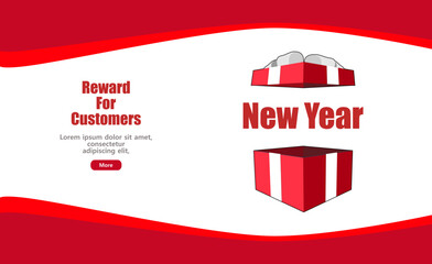gift boxes opened in the new year. web design