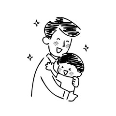 抱っこする父子