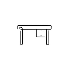 Office Desk Line Style Icon Design
