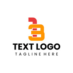 simple 13 logo number with flat color design element