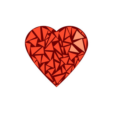 red heart mosaic. Vector illustration.