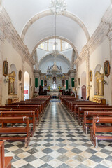 Interior view of Historical Catholic Catedral San Francisco de Campeche.